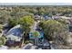 An aerial view of a charming bungalow with a backyard and surrounding trees at 56 W Park St, Tarpon Springs, FL 34689