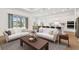 Bright, open-concept living room featuring modern furnishings and access to dining area and kitchen at 11208 Shoreline Trl, Parrish, FL 34219