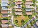 Aerial view of neighborhood with open green space at 11438 Crestlake Village Dr, Riverview, FL 33569