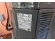 Close up of the Trane XR HVAC model and serial number plate at 552 Trade Winds Dr, Dunedin, FL 34698