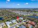 An aerial view of a single Gathering home in a residential neighborhood at 5908 30Th E Ct, Ellenton, FL 34222