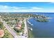 Aerial view of waterfront community with luxury homes and boat docks at 105 Estado Ne Way, St Petersburg, FL 33704