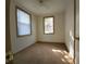 Simple bedroom with two windows, carpet, and neutral walls at 1708 Preston S St, St Petersburg, FL 33712