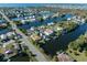 Aerial view showing home's location in waterfront community at 3306 Holly Springs Dr, Hernando Beach, FL 34607