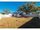 Large backyard with fenced area and trees at 9102 Post Oak Ct, Tampa, FL 33615
