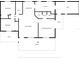 Floor plan displays a 3 bed, 2 bath home, with patio, porch and shed at 9102 Post Oak Ct, Tampa, FL 33615