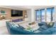 Spacious living room with fireplace and ocean view at 1390 Gulf Blvd # 1204, Clearwater, FL 33767