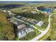 Wide aerial view of community with various housing styles, roads, and green spaces at 1687 Starling Drive, Tarpon Springs, FL 34689