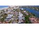 Aerial view highlighting home's location in beach neighborhood at 3505 Casablanca Ave, St Pete Beach, FL 33706