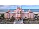 Aerial view of the Don CeSar Hotel on the beach at 3505 Casablanca Ave, St Pete Beach, FL 33706