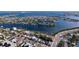 Aerial view highlighting property's waterfront setting and surroundings at 3505 Casablanca Ave, St Pete Beach, FL 33706