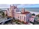 Pink hotel and beach, birds-eye view at 3505 Casablanca Ave, St Pete Beach, FL 33706