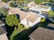 Overhead shot of multi-unit building showcasing lush greenery, private parking, and serene lake at 4805 Sunnybrook Dr # 21, New Port Richey, FL 34653