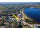 Aerial view showing home's location near the water at 603 Virginia Ave, Tarpon Springs, FL 34689