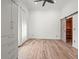Spacious bedroom with hardwood floors and barn door closet at 760 Coral Reef Dr, Tampa, FL 33602