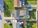 Aerial view showcases this home's tidy yard, paved patio, and proximity to neighborhood amenities at 4129 36Th N Ave, St Petersburg, FL 33713