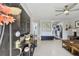 Open and bright living room with a cozy seating area and view to kitchen at 4129 36Th N Ave, St Petersburg, FL 33713