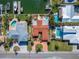 Directly above view of a canal-front home with pool and lush landscaping at 425 Capri Blvd, Treasure Island, FL 33706