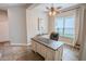 Home office with built-in desk and large window at 511 Crowned Eagle Ct, Valrico, FL 33594