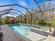 Relaxing screened pool and spa with tiled coping and spacious deck at 19270 Briarbrook Dr, Tampa, FL 33647