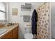 Clean bathroom with shower, toilet and vanity at 7075 Lafayette N, Pinellas Park, FL 33781