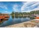 Serene lake view with gazebo and fountain at 11337 Versailles Ln # F, Port Richey, FL 34668