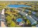Aerial view of Regency Key community pool and surrounding homes at 2345 Lake Woodberry Cir, Brandon, FL 33510