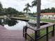 Private boat dock perfect for small watercraft at 2595 Cyprus Dr # 4-202, Palm Harbor, FL 34684