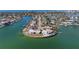 Aerial view showcasing a waterfront home with private dock and beautiful water views at 485 41St Ave, St Pete Beach, FL 33706