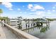 Private boat dock with two boats and calm waters at 140 Brightwaters Ne Blvd, St Petersburg, FL 33704