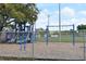 Community playground featuring slides and swings, with a fence ensuring safety in a well-maintained environment at 446 Rotary Ne Pl, St Petersburg, FL 33703