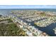 Expansive aerial view of a waterfront community, showcasing houses and waterways at 4148 Rudder Way, New Port Richey, FL 34652