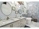 Elegant bathroom with double vanity, soaking tub, and walk-in shower at 1903 Gulf Beach Blvd, Tarpon Springs, FL 34689