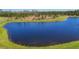 Picturesque view of a large lake surrounded by grassy shoreline and lush trees at 3901 Tour Trce, Land O Lakes, FL 34638