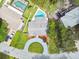 Overhead view showcasing the property with a pool and lush landscaping at 4659 Helena Ne St, St Petersburg, FL 33703
