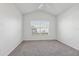 Bright bedroom with large window, gray carpet, and white walls at 10135 Post Harvest Dr, Riverview, FL 33578