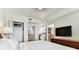 Main bedroom with king bed and access to bathroom at 11605 Gulf Blvd # 507, Treasure Island, FL 33706