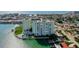 Aerial view of two condo buildings on a waterfront property at 400 64 Ave # 1207, St Pete Beach, FL 33706