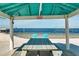 Picnic table under beach canopy and view of the ocean at 3960 Headsail Dr, New Port Richey, FL 34652