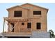 An in-progress build of a two story home showing cinder block foundation and wood frame at 840 61St Ne Ave, St Petersburg, FL 33703