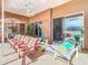 Covered patio with chairs and lounge furniture at 3612 Covington Dr, Holiday, FL 34691