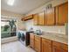 Laundry room with washer, dryer, cabinets and a sink at 3921 Mimosa Pl, Palm Harbor, FL 34685