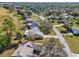 Aerial view showcasing the home's private backyard and neighborhood at 5592 Fairway Dr, Ridge Manor, FL 33523