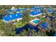 Aerial view of condo community showing location and pool at 1688 Watermark Ne Cir # 1688, St Petersburg, FL 33702