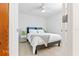 Simple bedroom with a queen bed and ceiling fan at 5021 24Th S Ave, Gulfport, FL 33707