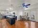 Modern kitchen with blue cabinetry, island, and stainless steel appliances at 5021 24Th S Ave, Gulfport, FL 33707