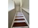 Staircase with wooden steps and white risers at 11005 Laurel Brook Ct, Riverview, FL 33569