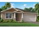 One-story home with two-car garage, stone accents, and landscaping at 12402 49Th E St, Parrish, FL 34219