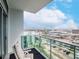 Private balcony with city views and seating area at 111 N 12Th St # 1708, Tampa, FL 33602