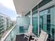 Spacious balcony with seating for two and stunning city views at 111 N 12Th St # 1708, Tampa, FL 33602